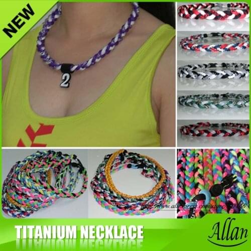 200pcs 3 ropes sport titanium tornados necklaces free shipping