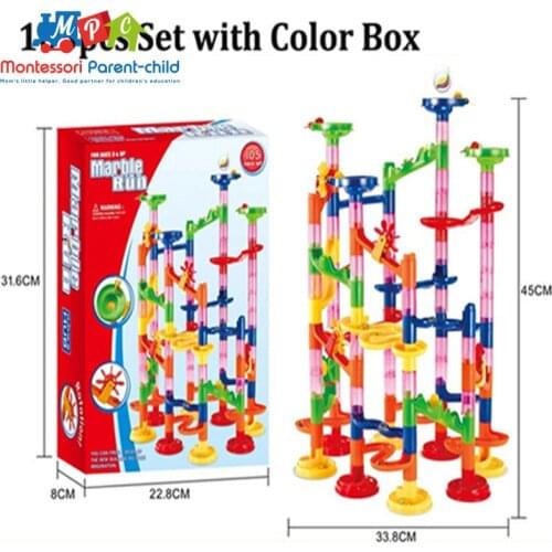 29/80/105pcs Marble Path Marble Race Run Maze Ball Funnel Slide Bricks Toys labyrint Track Ball Toys Educational Toys