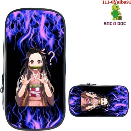 3D Kimetsu No Yaiba Pencil Case Anime Cosmetic Bag Women Makeup Box Kimetsu No Yaiba Anime Women Cosmetic Case Pencil Bag Purse