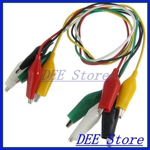 5x Multimeter Multicolor Insulating Alligator Clip Test Lead Cable 45cm