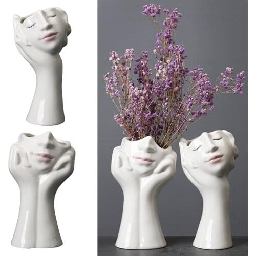 Abstract Planter Succulent Vase Ceramic Tabletop Plant Flower Pot Decors