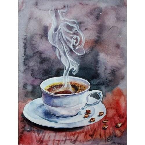 Diamond mosaic Coffee cup 5d diy diamond painting full square round drill,cross stitch glass diamond picture of rhinestones