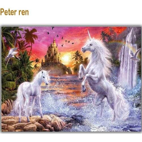 Peter ren Diamond Painting Cross stitch kit Diamond Embroidery Tianma waterfall square drill mosaic full coverage Canvas