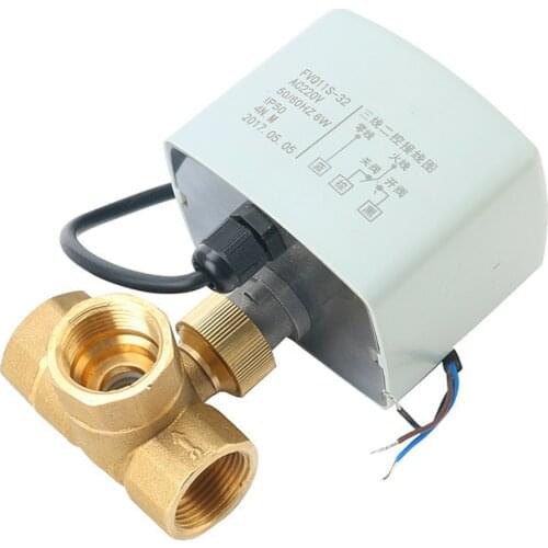 DN15 DN20 DN25 DN32 DN40 DN50 Electric Motorized Brass Ball Valve AC 220V Two Way Three Way 3-Wire Two Control Actuator L type