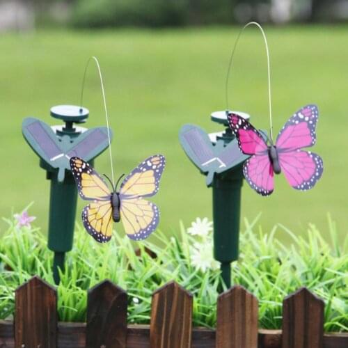 Solar Powered Flying Fluttering Fake Butterfly Yard Garden Stake Ornament Decor Hot