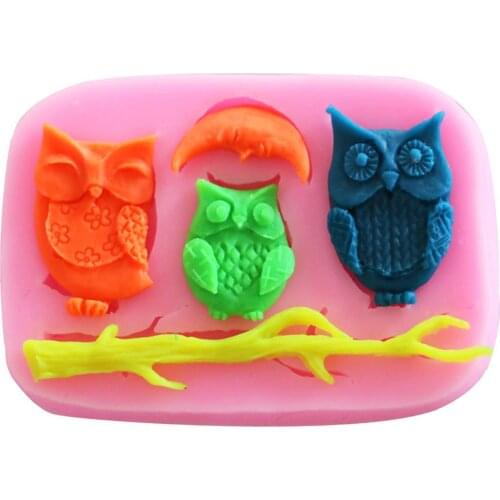 Owl Mold Form Resin Clay Chocolate Cookies Candy Silicone Pastry Mold Fondant Cake Decorating Tools Confectionery Supplies