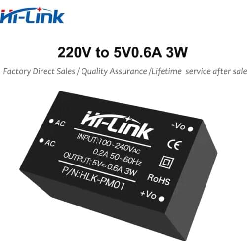 Ac dc 220V to 5v 3w power supply module HLK-PM01,Hi-Link original power module