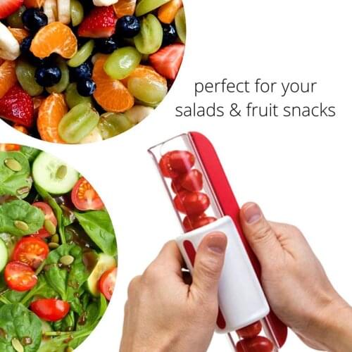 Hot Stainless Steel Easy Fruit Slicer Tomato Grape Cherry Slicers Cutter Fruit Vegetable Salad Cutting Easy Kitchen Tools