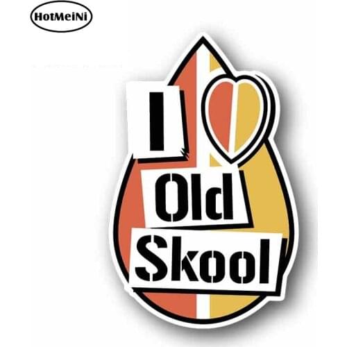 HotMeiNi 13cm x 7.5cm for I Love Old School Car Stickers Sunscreen Vinyl JDM Bumper Trunk Truck Graphics Waterproof Anime