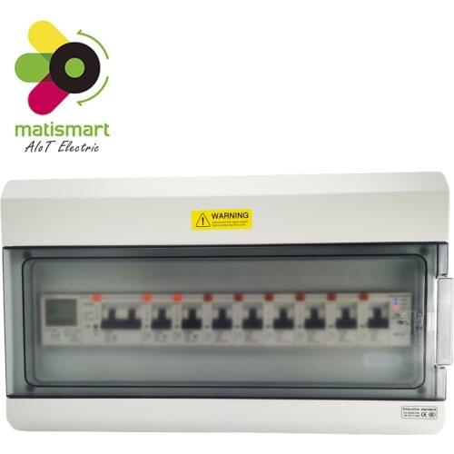 IBox matismart Smart AIoT electrical 18 way plastic distribution box WIFI circuit breaker MTS3 smart mcb meter remote control
