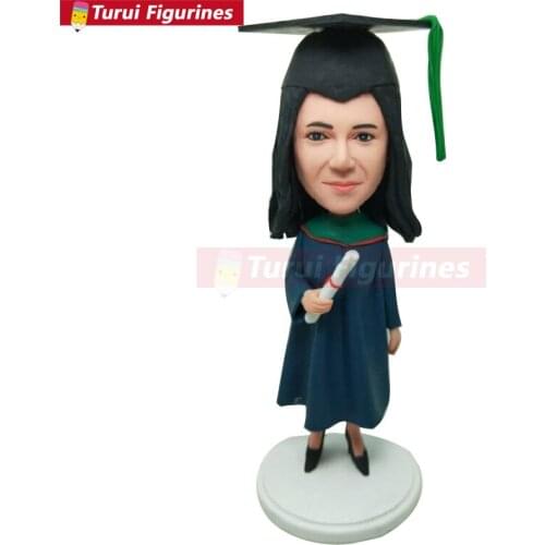 Graduation Personalized Gift Custom Graduation Bobble Head Clay Figurines Graduation Birthday Cake Topper Graduation Gift Gradua