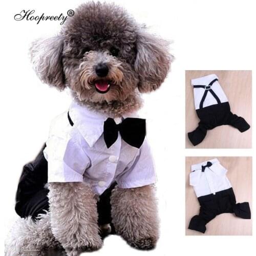 Western Style Overalls for Dogs French Bulldog Gentlemen Bow Tie Suit for Wedding Costume Puppy Dog Four Legs Dog Jumpsuit S-XXL