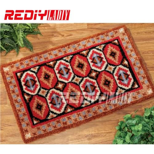 DIY Carpet Rug Traditional Blanket Latch Hook Rug Crocheting Tapestry 100% Acrylic Yarn Cushion Set for Embroidery Floor Mat