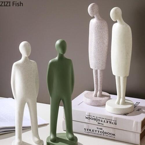 Creative Resin Abstract Character Statue Figurines Living Room Decoration Simple Art Portrait Sculpture Crafts Home Decoration