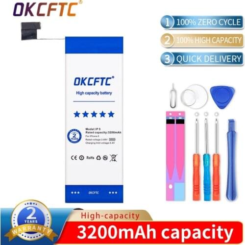 3200mAh Lithium Battery For iphone 5 5G Battery Real New 3.8V Replacement Battery For iphone 5 5G With Repair Tools Kit