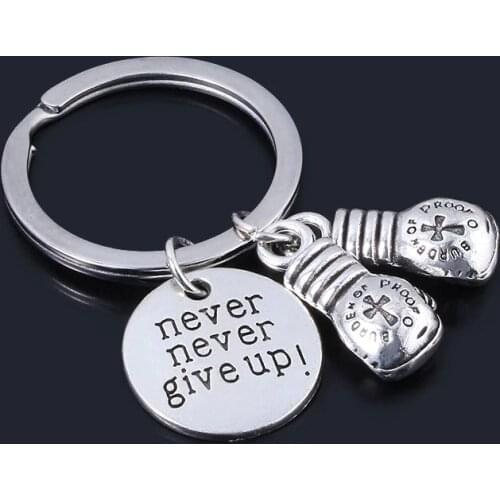 Fashion Metal Boxing Gloves Pendant Keychain I Love Boxing Key Chain Boxer Movement Mens Car Keyring for Man and Boxing Lovers