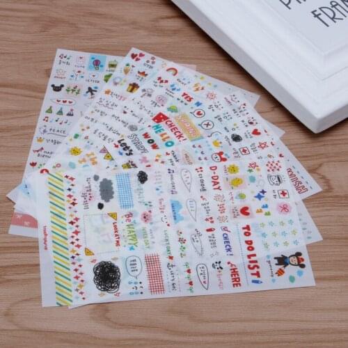 6 Sheet Fashion Calendar Paper Sticker Scrapbook Calendar Diary Planner Decor QX2E