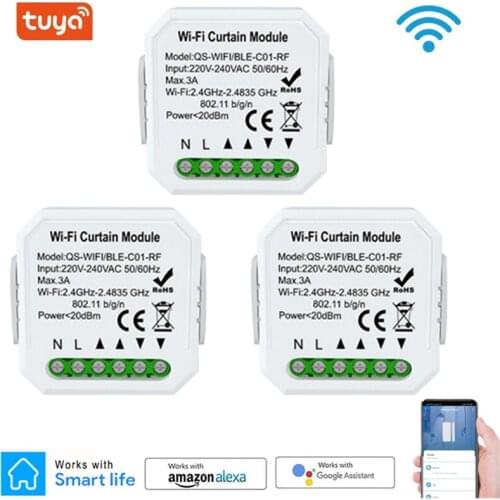 Tuya Smart Life WiFi Curtain Switch Module For Roller Shutter Blinds Motor Smart Home Google Home Alexa Voice Control DIY 2021