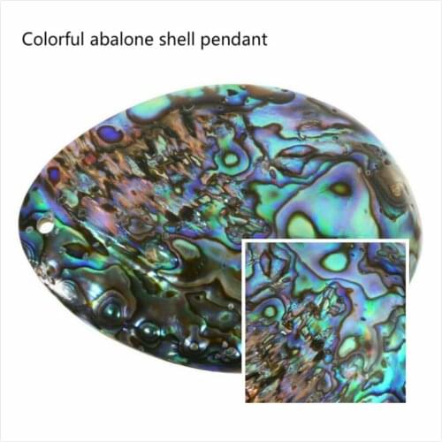 Colorful abalone shell pendant, natural mother-of-pearl jewelry pendant