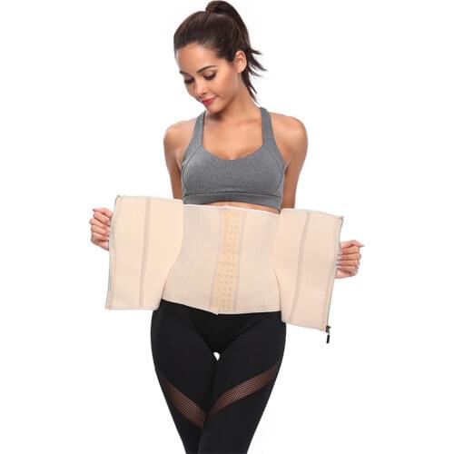 Neoprene Waist Cincher Slimming Belly Waist Corset Underbust Zipper Inner-breasted Reinforced Fat Burner Underwear for Women