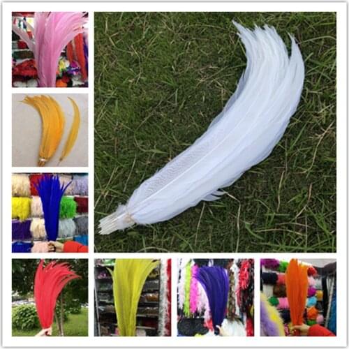 Wholesale Beautiful 20/50/100pcs Natural Silver Pheasant Tail Feathers 28-30inch/70-75cm Wedding Birthday Christmas Decoration