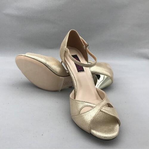 Sexy Elegant Flamenco Dance Shoes Argentina Tango Shoes pratice shoes MST6226GL Leather Hard Sole 7.5cm 9cm heel available