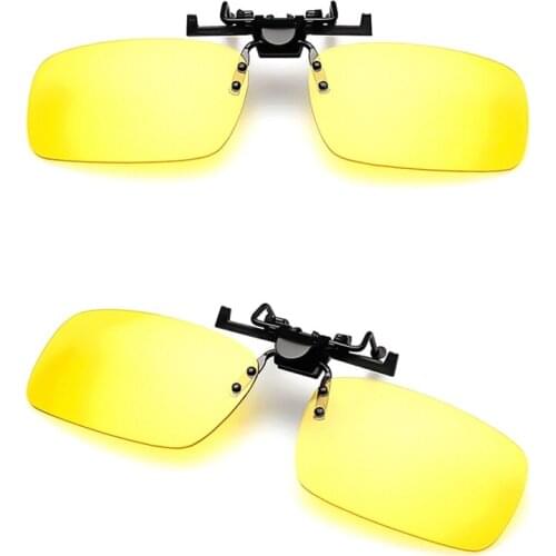 Polarized Clip On Sunglasses Driving Night Vision Lens Sun Glasses For Men Women With Case & Glasses Cloth