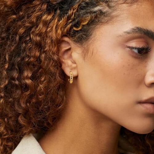 Custom Name Hoop Earrings by Caitlyn Minimalist Modern Personlized Name Studs Huggie Hoops in Gold Perfect Gift for Her