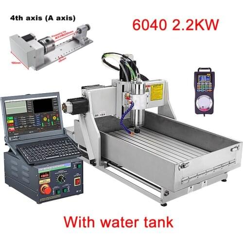 Industrial CNC 6040 Engraving Machine 3 Axis 4 Axis 2.2KW CNC Router With Water Tank For Option Mach3 Controller ER20 Collects