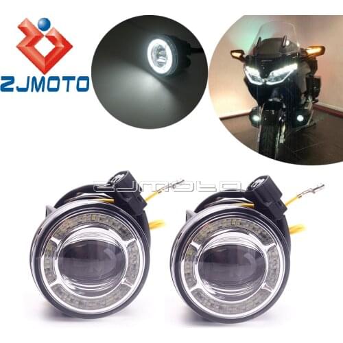 Clear Lens Strobe LED Fog Light Aluminum Housing for Honda Goldwing Tour GL1800 2018-up Motorcycle Foglight with Attachment Kit