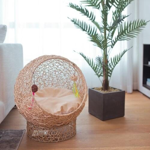 Cat Climbing Frame Cats Nest Hammock Rattan Scratch Board Knitting Pet Nest Cat Bed House Cat House Pet Supplies