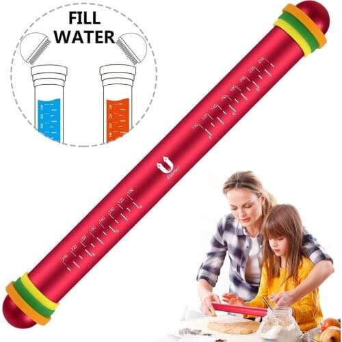 Adjustable Rolling Pin Aluminum Alloy Rolling Pins Non-stick Dough Roller with Measurement Marking and Removable Silicone Rings