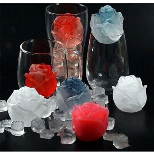 Rose Shape 3D Ice Jelly Cubes Mold Maker Party Silicone Chocolate Cake Mould Kitchen reusable and durable Widely Use Easy to use