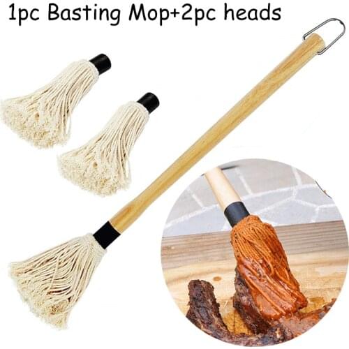 BBQ Grill Basting Mop Professional Barbecue Brush with Removable Brush Head Easy Easy To Dip 18Inch 46cm