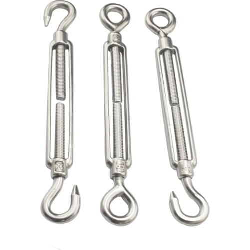 Steel 304 Wire Rope cable Rigging Hooks Adjust Eye Turnbuckle Tension Anchors bolt hammock Tent Awning Hardware Accessories