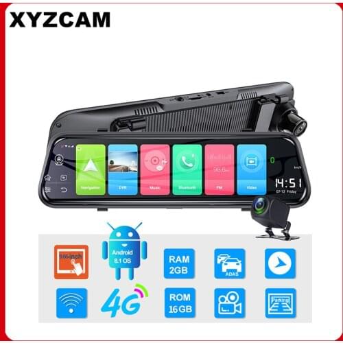 Dash Camera 9.66 Inch 4G Car DVR Rearview Mirror WiFi Android HD Video For Auto Recorder GPS Navigation Dash Camera Registrato