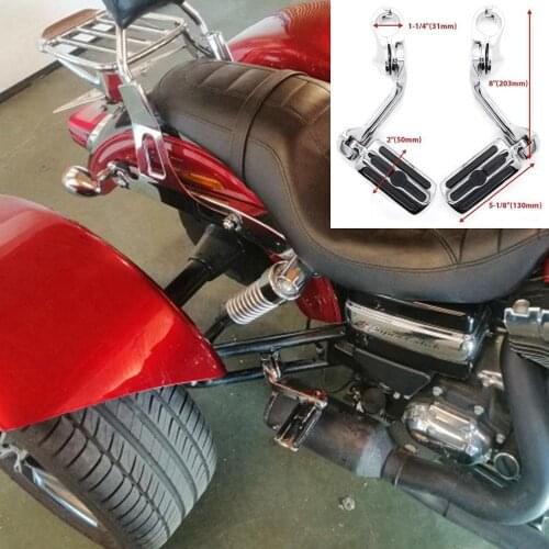 Universal Motorcycle 1-1/4" 32mm Chrome Long Angled Streamliner Highway Engine Guard Foot Pegs For Harley Touring Suzuki Yamaha