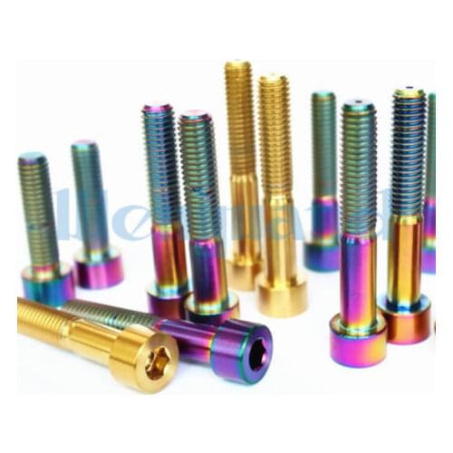 LOT 4 M8 x 20-70mm Ti GR5 Titanium Motorcycle Column Head Cap Screw Bolts