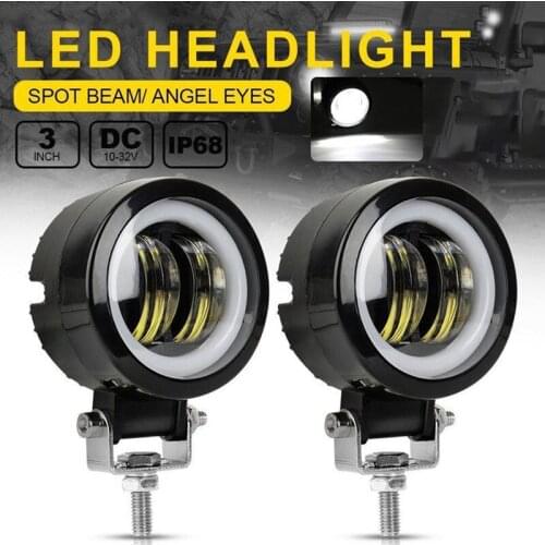 Waterproof Round LED Night Bar Lights Portable Spotlights Motorcycle Off-road Truck Driving Car