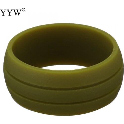 YYW Simple Punk Women Male Unisex Finger Ring Colorful Silicone Rubber Mid Ring 6/7/8/9/10/11/12 Size Circle Full Midi Rings