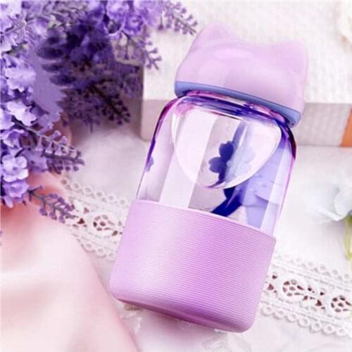 1 Pcs of Fox Ears' Style Glass Water Bottle 200-300 ML