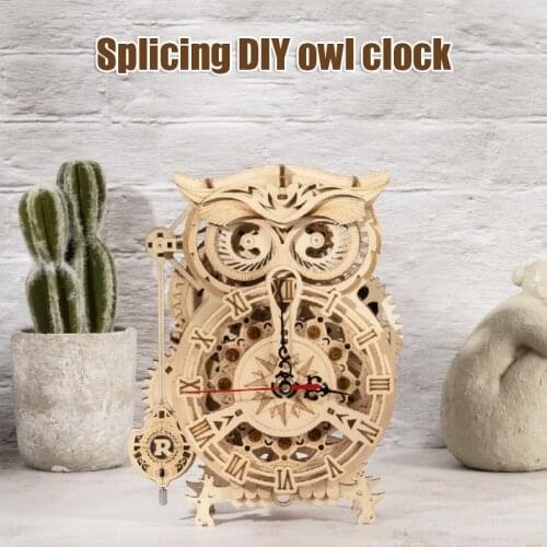 3D Wooden Puzzle Clock Model Kits Gift For Adults & Teens Owl Clock JS22