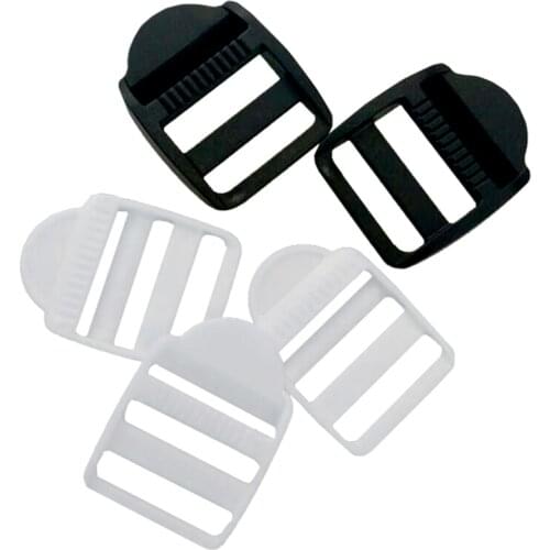 50pcs/lot 26mm 1 inch POM adjustable buckles plastic ladder buckle luggage backpack staps BLACK / WHITE free shipping 2017112201