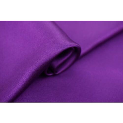 Howmay 100% pure silk charmeuse satin fabric 30m/m 114cm purple 01# especially heavy weight for dress or cheongsam