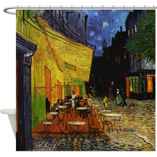 Van Gogh Cafe Terrace At Night Decorative Fabric Shower Curtain
