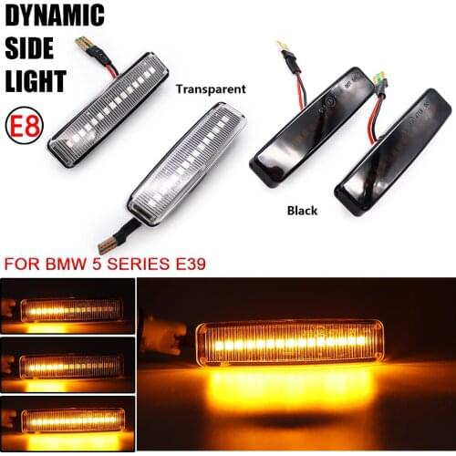 2Pcs Dynamic LED Blinker Light Fender Side Marker Indicator Flowing Sequential For Bmw 5 Series 5er E39 Turn Signal Light