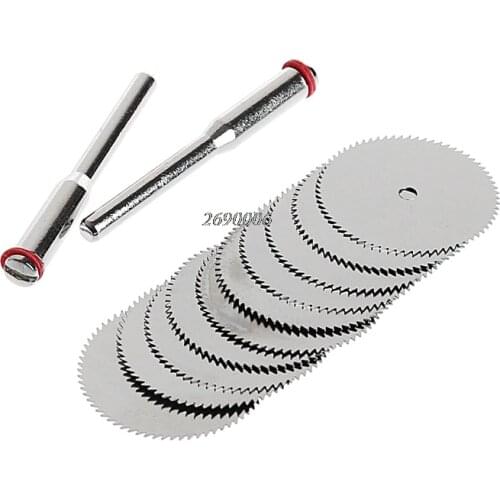 Wood Saw Blade Disc + 2 x Rod Dremel Rotary Cutting Tool 10 x 22mm 12PCS/SET