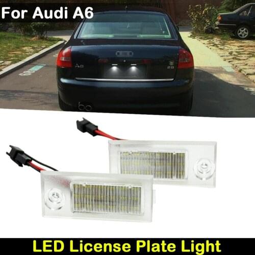For Audi A6 C5/4B Sedan 1997-2004 Car Rear White LED License Plate Light Number Plate Lamp