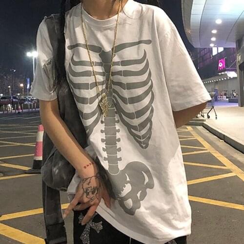Oversized gothic y2k vintage Printed Tshirt Harajuku short-sleeve Womens T Shirts Summer T-Shirt Streetwear Tops Female T-shirt