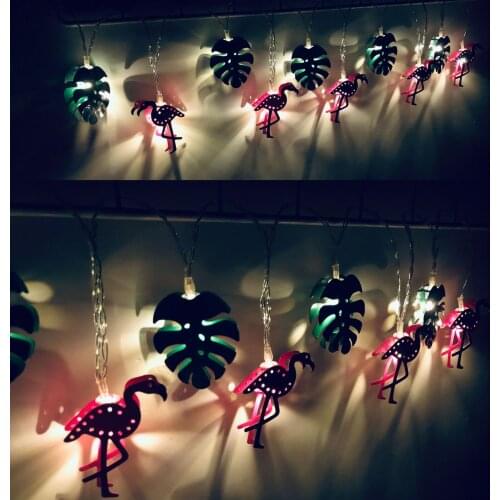 Hawaiian Flamingo LED Light Palm Leaves Night Light Summer Birthday Party Decor Supplies for Home Indoor and Outdoor Decoration